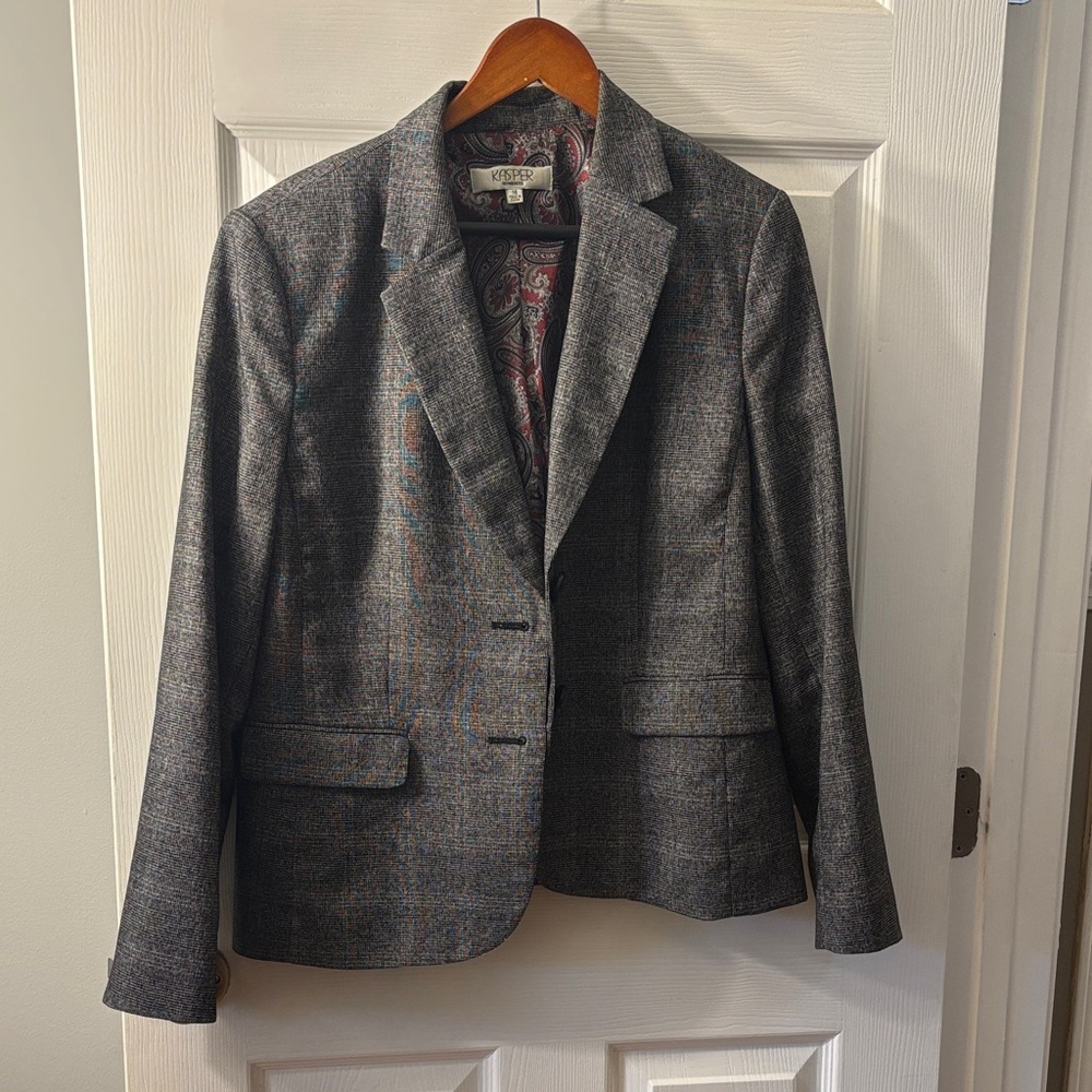 Kasper Gray/Black Plaid Blazer